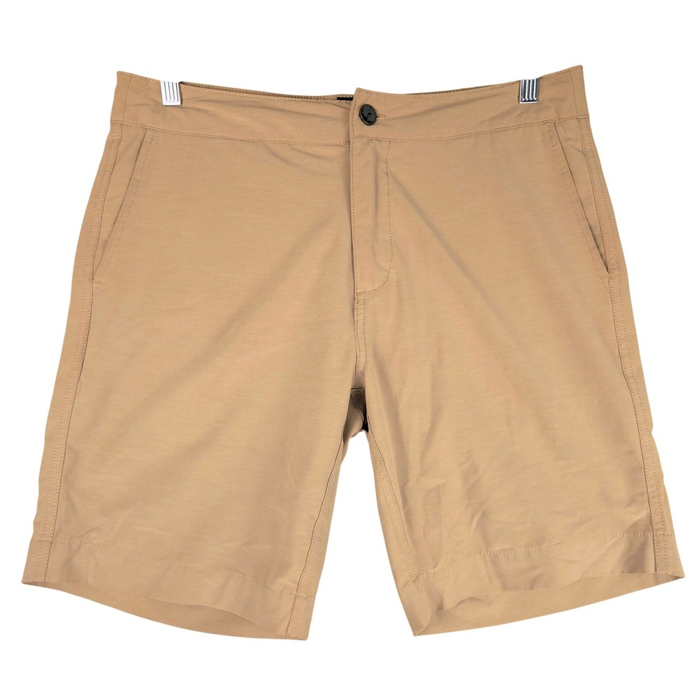 Faherty All Day Shorts Mens Khaki Tan Stretch Hybrid Casual 32 (Fits33)